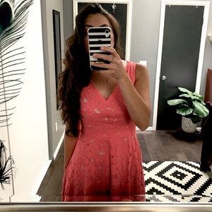🎵2/$15 Coral Pink Lace Dress